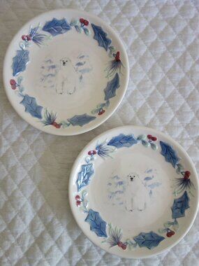 Set of 2 PFALTZGRAFF Winter Frost Polar Bear Dessert Plate – 6”